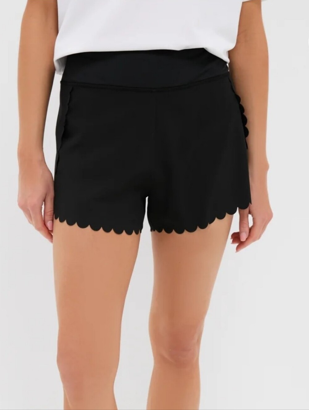NWT Tuckernuck Sport Black Scallop Performance Jersey Marisa Short Large